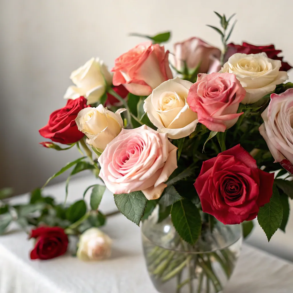 A dreamy rose flower arrangement